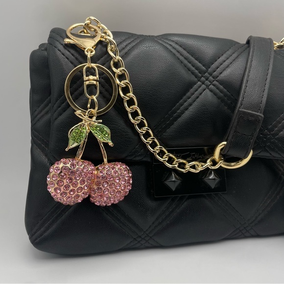PINK CHERRY SPARKLES | Rhinestone Bag Charm | Keychain (Brand New!) 🩷 - Picture 9 of 10